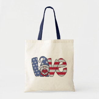 American Love Gnome Tote Bag