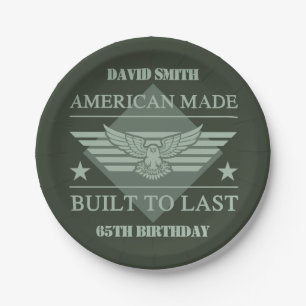 American Made 65th Birthday Paper Plate
