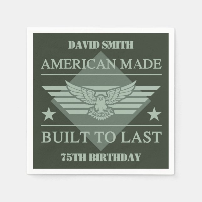 American Made 75th Birthday Napkin (Front)