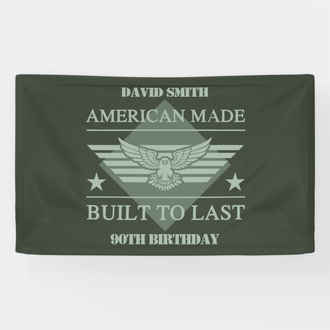 American Made 90th Birthday Banner (Horizontal)