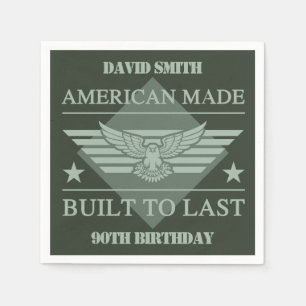American Made 90th Birthday Napkin