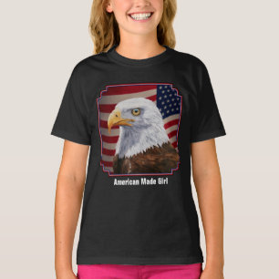 American Made Girl Bald Eagle and Flag T-Shirt