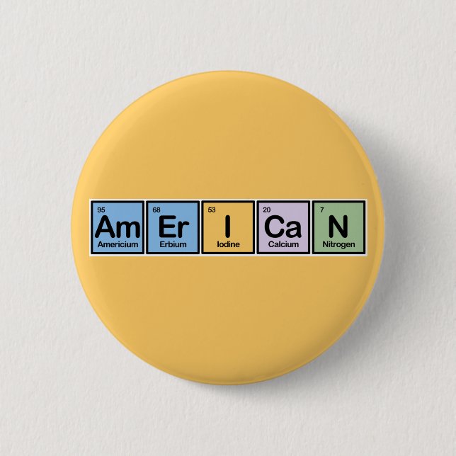 American made of Elements 6 Cm Round Badge (Front)