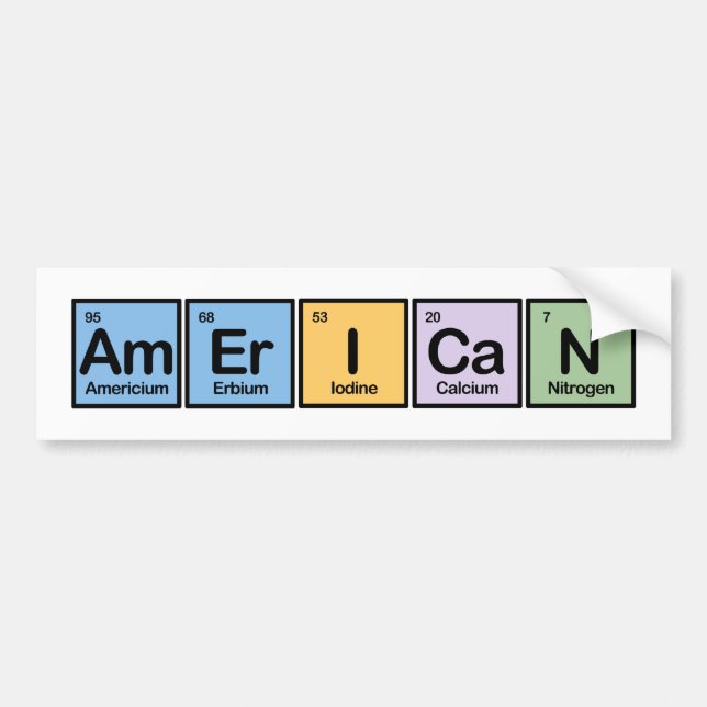 American made of Elements Bumper Sticker (Front)