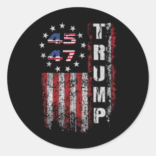 American Made Trump Merchandise Flag Trump 45 47 T Classic Round Sticker