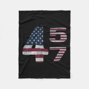 American Made Trump Merchandise Flag Trump 45 47 T Fleece Blanket
