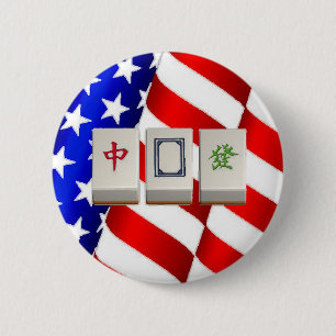 "American" Mah Jongg 6 Cm Round Badge