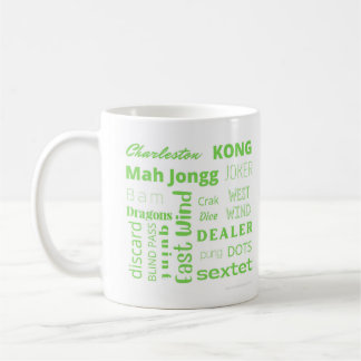 American Mah Jongg cup with green words
