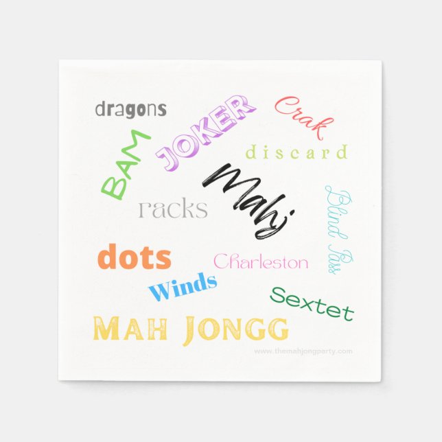 American Mah Jongg paper napkin (Front)