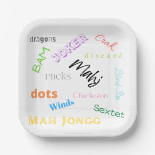 American Mah Jongg paper plate