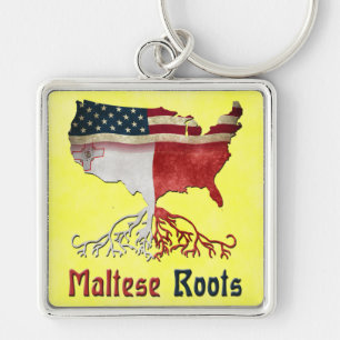 American Maltese Roots Key Ring