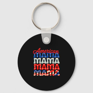 American mama matching family 4th of july american key ring
