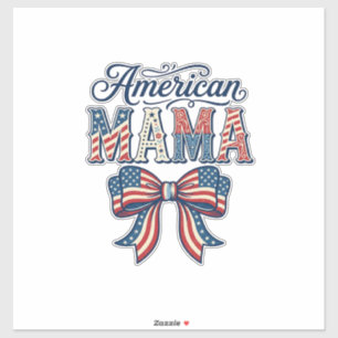 American Mama Patriotic Bow Vintage 4th of July Sh