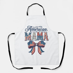 American Mama Patriotic Bow Vintage 4th of July Sh Apron