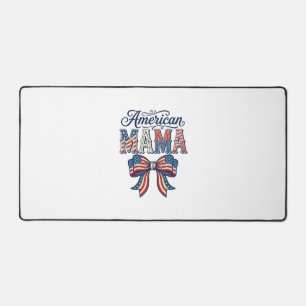 American Mama Patriotic Bow Vintage 4th of July Sh Desk Mat