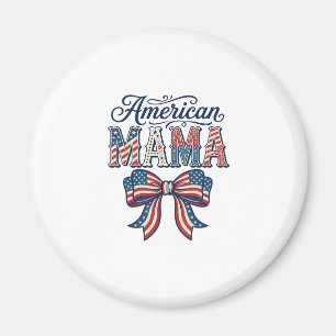 American Mama Patriotic Bow Vintage 4th of July Sh Magnet