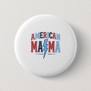 American Mama Patriotic Vintage Engraving Shirt De 6 Cm Round Badge