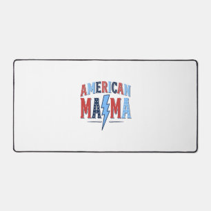 American Mama Patriotic Vintage Engraving Shirt De Desk Mat