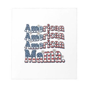 American Mama Patriotic Vintage Engraving Shirt De Notepad