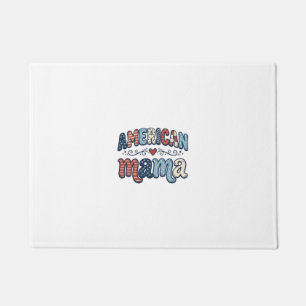 American Mama Patriotic Vintage Shirt Design_1 Doormat