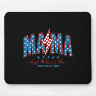 American Mama Red White And Due 4th Of July Pregna Mouse Mat