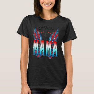 American Mama Retro Wings Sublimation 4th Of July T-Shirt