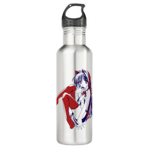 American Manga Neko Catgirl Kawaii Anime 710 Ml Water Bottle