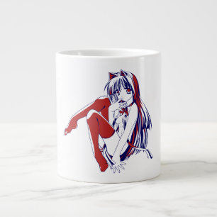 American Manga Neko Catgirl Kawaii Anime Large Coffee Mug