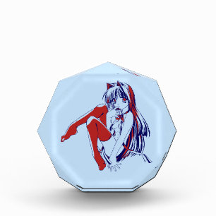 American Manga Neko Catgirl Kawaii Anime Photo Block