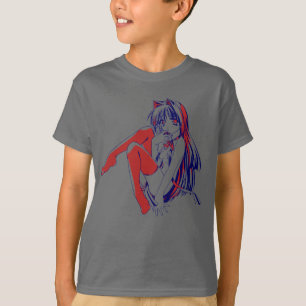 American Manga Neko Catgirl Kawaii Anime T-Shirt