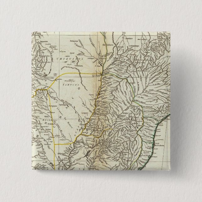 American Map Engraved Central Section 15 Cm Square Badge (Front)