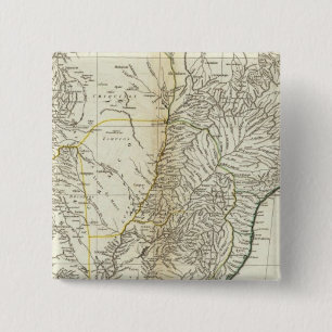 American Map Engraved Central Section 15 Cm Square Badge