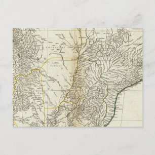 American Map Engraved Central Section Postcard