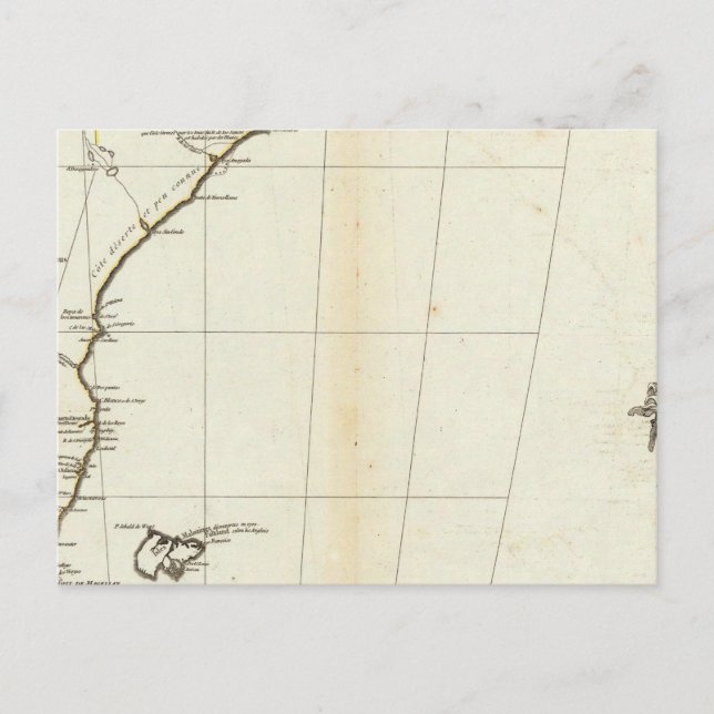 American Map Engraved South Section Postcard (Front)