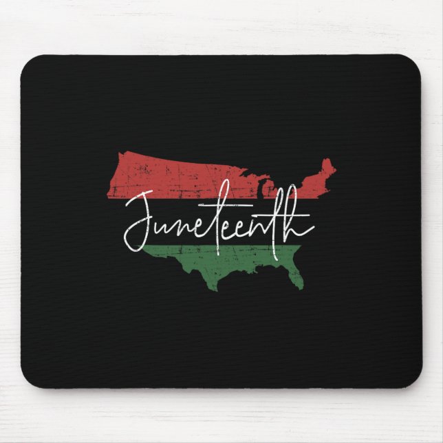 American Map With Pan African Flag For Juneteenth  Mouse Mat (Front)