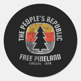 American Marauder Free Pineland Camping Badge Classic Round Sticker