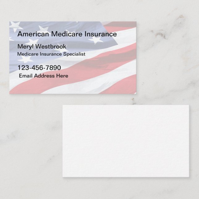 American Medicare Insurance Specialist Business Card (Front/Back)