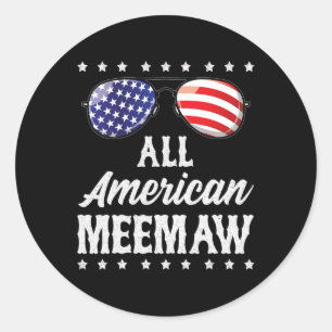 American Meemaw 4th Of July Independence Day Patri Classic Round Sticker