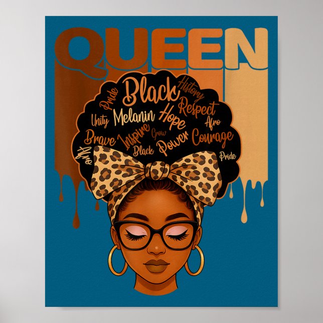 American Melanin History Queen Black African Joke Poster (Front)