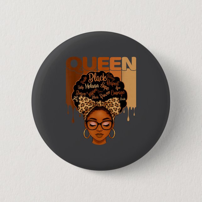American Melanin History Queen Black African Laugh 6 Cm Round Badge (Front)