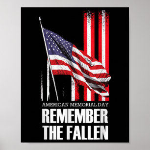 American Memorial Day Remember The Fallen Usa Flag Poster