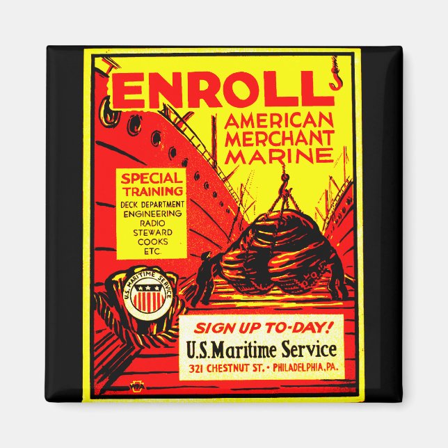 American Merchant Marine - Enrol Today ! Magnet (Front)