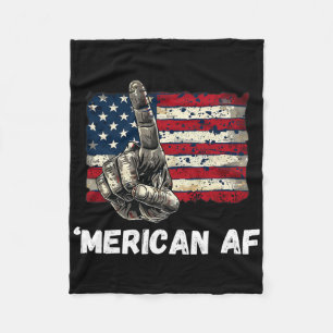 American’merican Af Flag 4th Of July Patriotic Gif Fleece Blanket