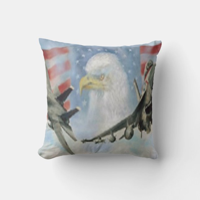 American Military Aeroplanes Reversible Pillow (Front)
