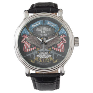 American Military with Flag and Eagle Watch