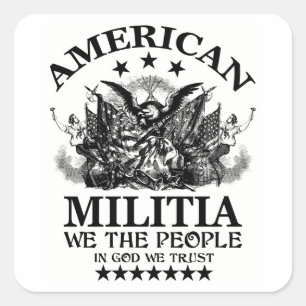 American Militia Square Sticker