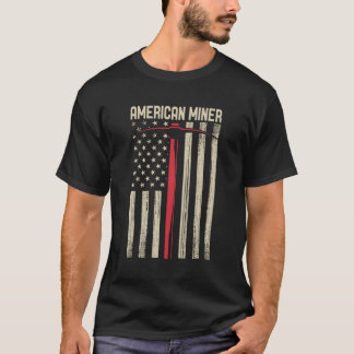 American Miner Usa Flag For A Coal Miner T-Shirt