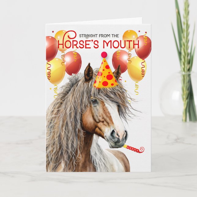American Miniature Horse Chestnut Funny Birthday Card (Front)