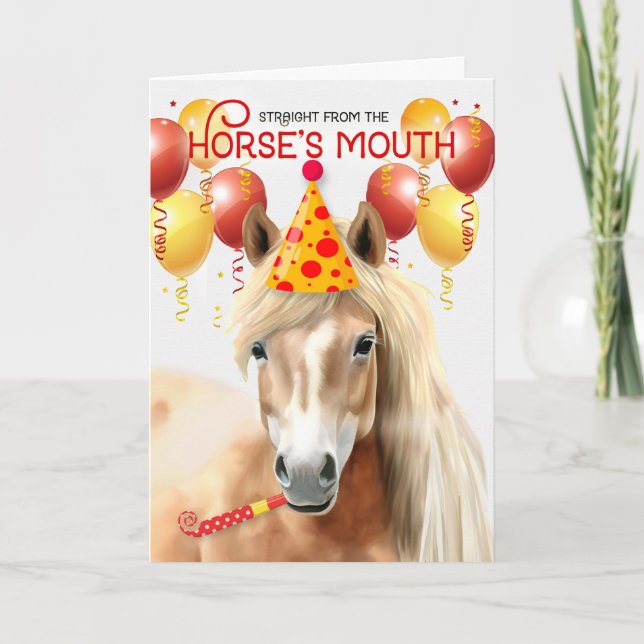 American Miniature Horse Palomino Funny Birthday Card (Front)