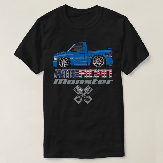 American MonsterBlue T-Shirt (Design Front)